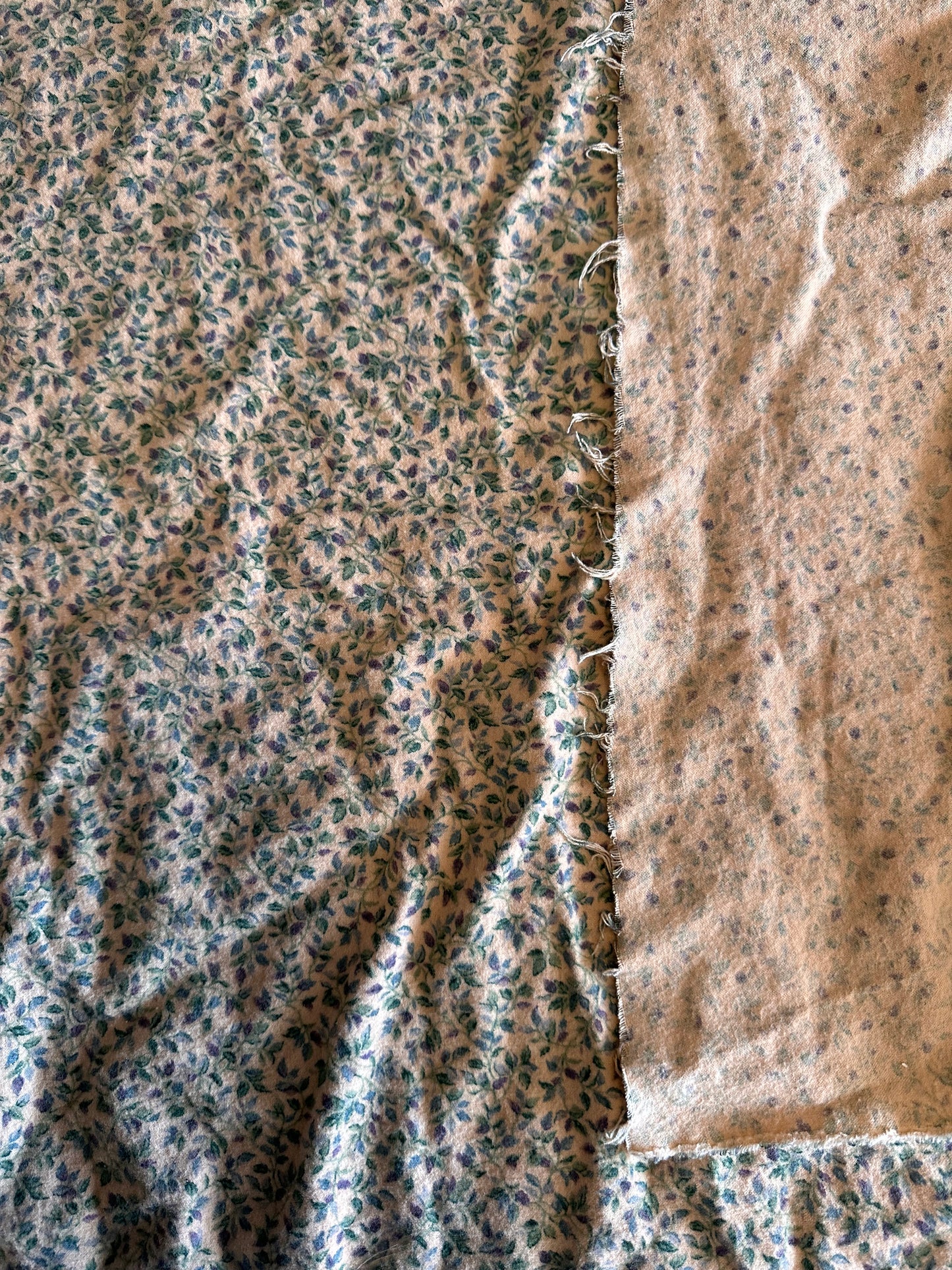 12 Yards Purple Green Floral Flannel