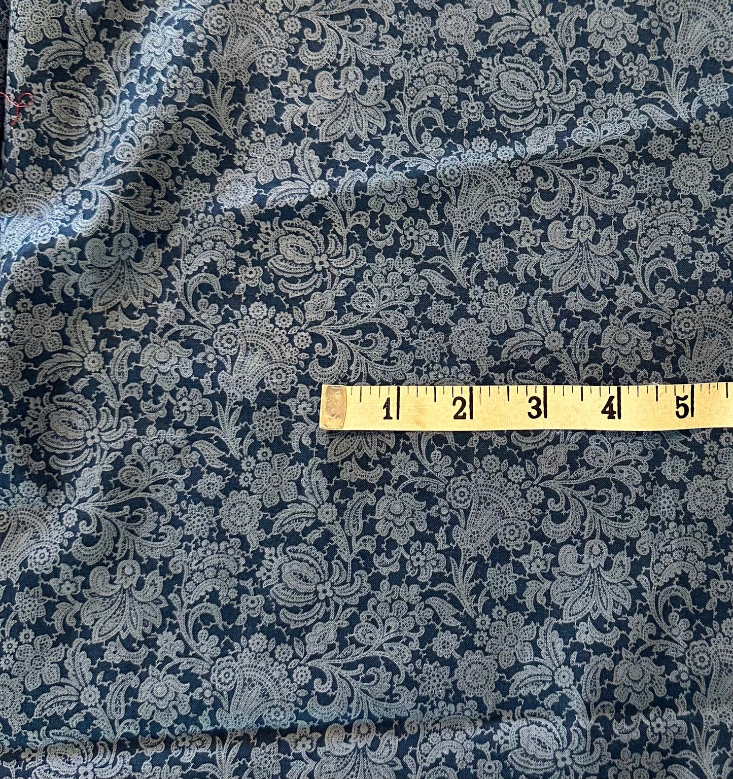 1 yard Blue on Blue Damask Print Quilting Cotton