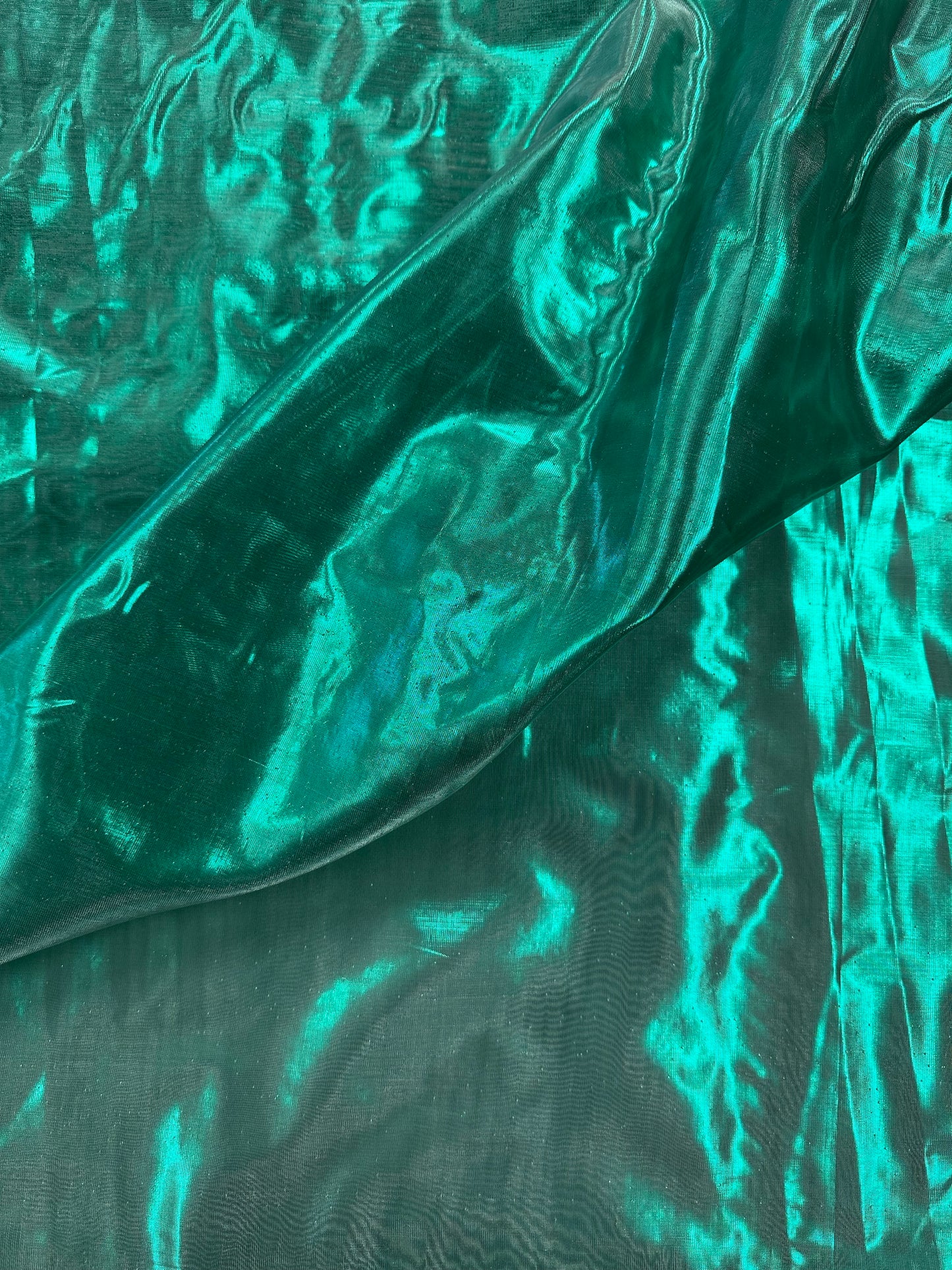 By the Yard Emerald Green Holographic Organza