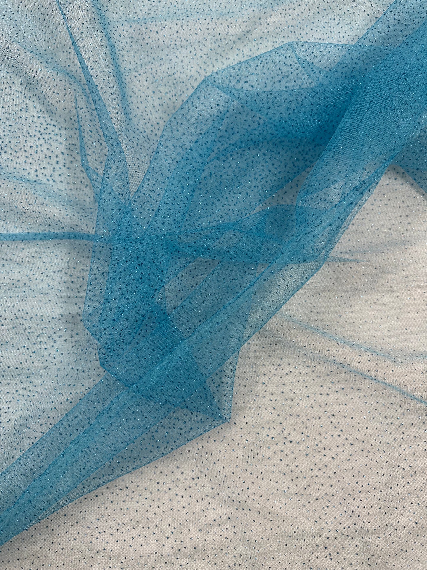 By the Yard Teal Sparkle Tulle