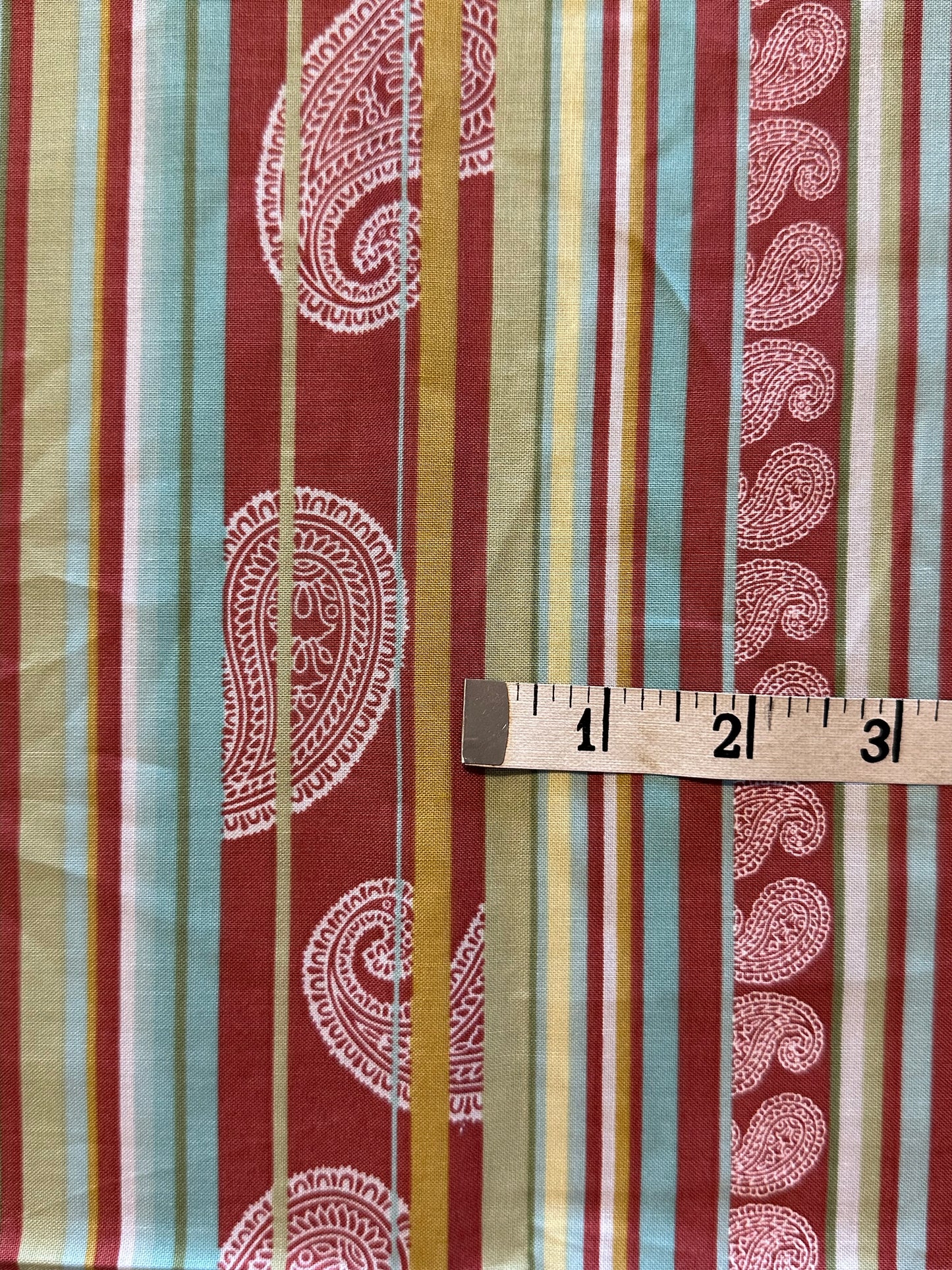 3 yards Paisley Stripe Cotton