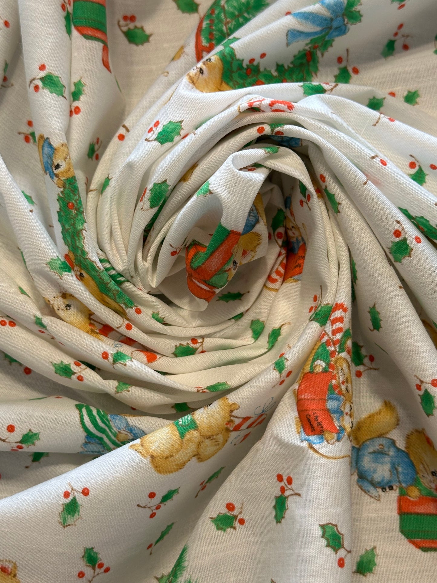 3 yards Christmas Critter Cotton Polyester Blend