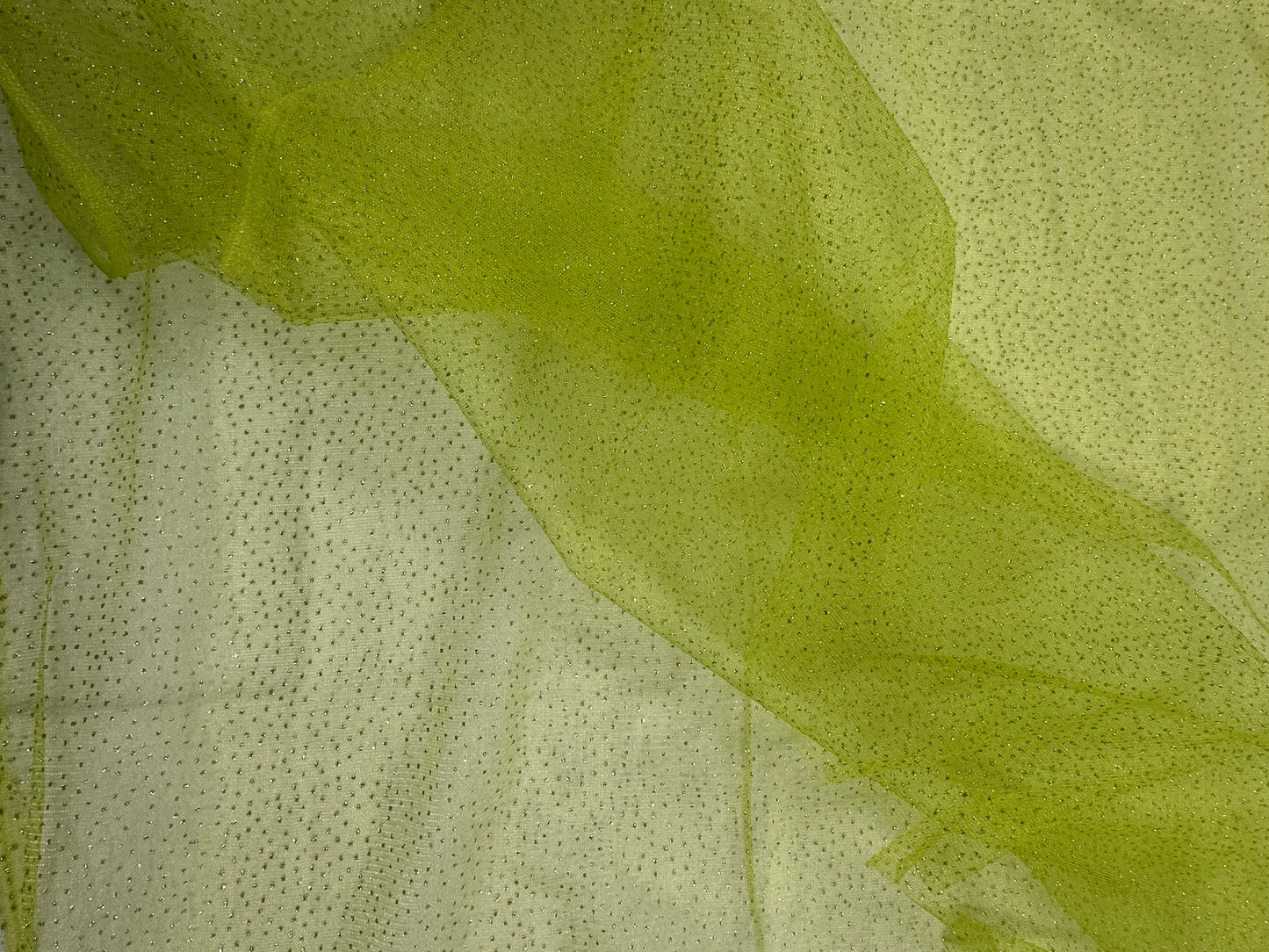 By the Yard Lime Green Sparkle Tulle