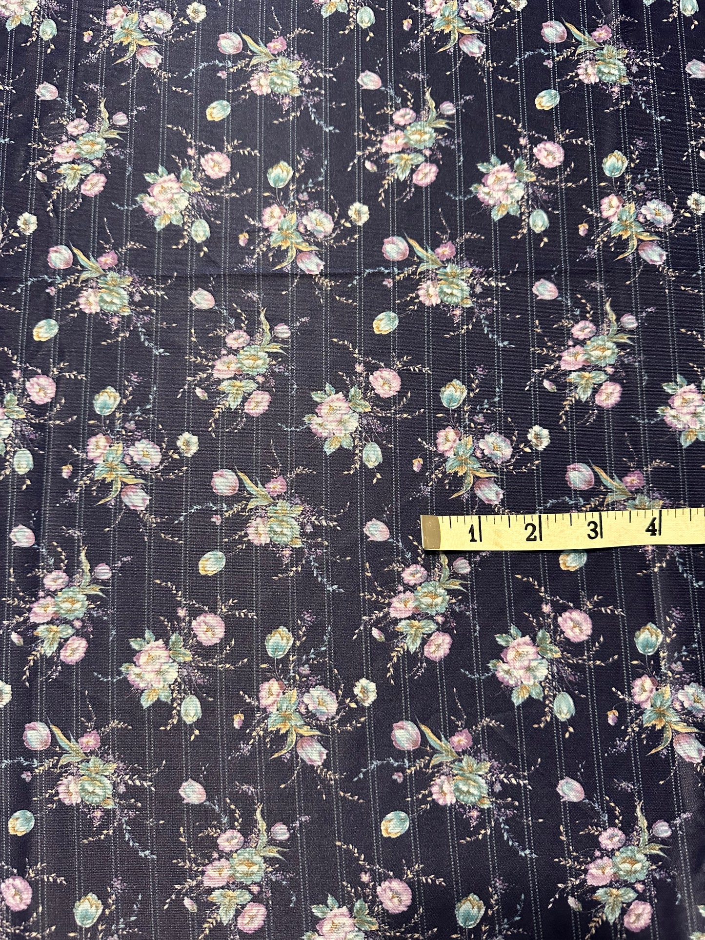 2.5 yard Floral Stripe Polyester Knit