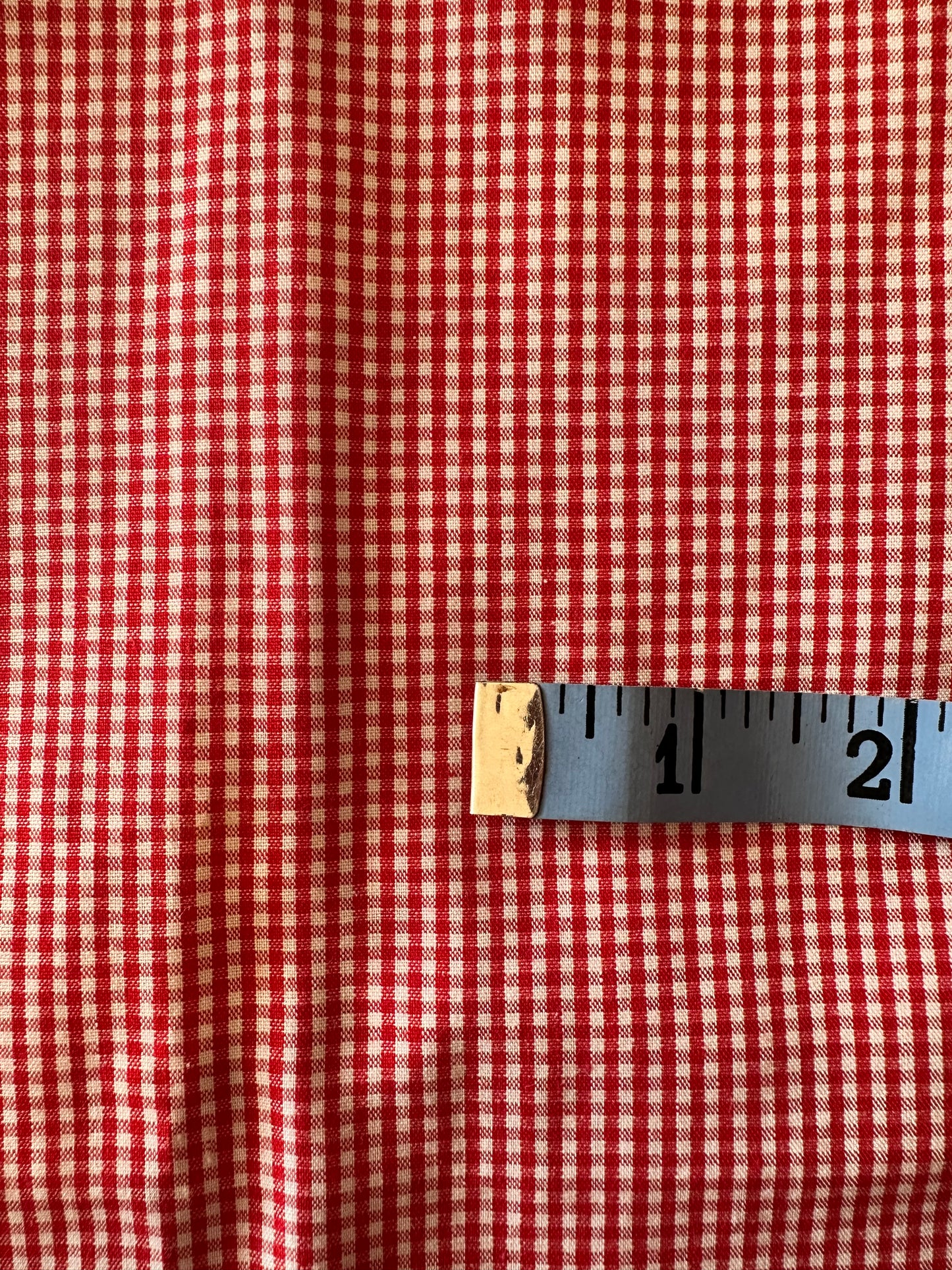 1.5 yard Red Gingham Cotton Polyester Blend