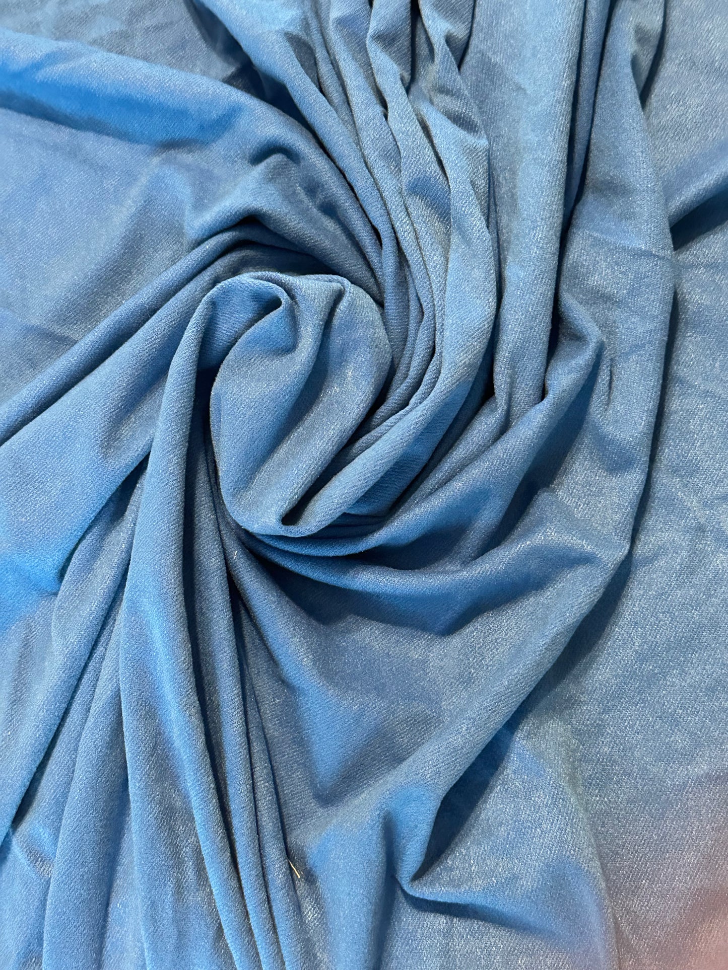 2 yards Blue Brushed Knit Polyester