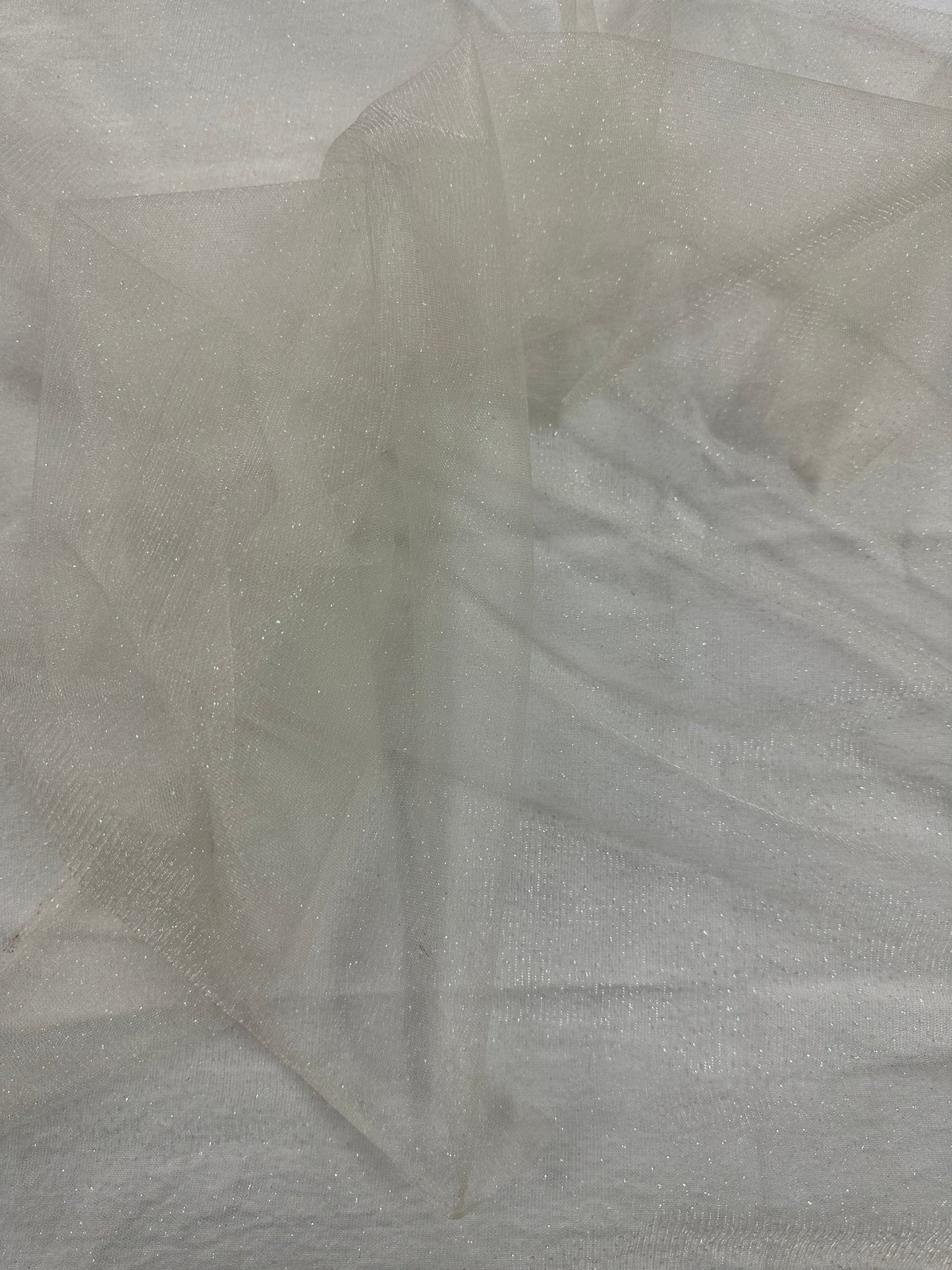 By the Yard Off White Sparkle Tulle