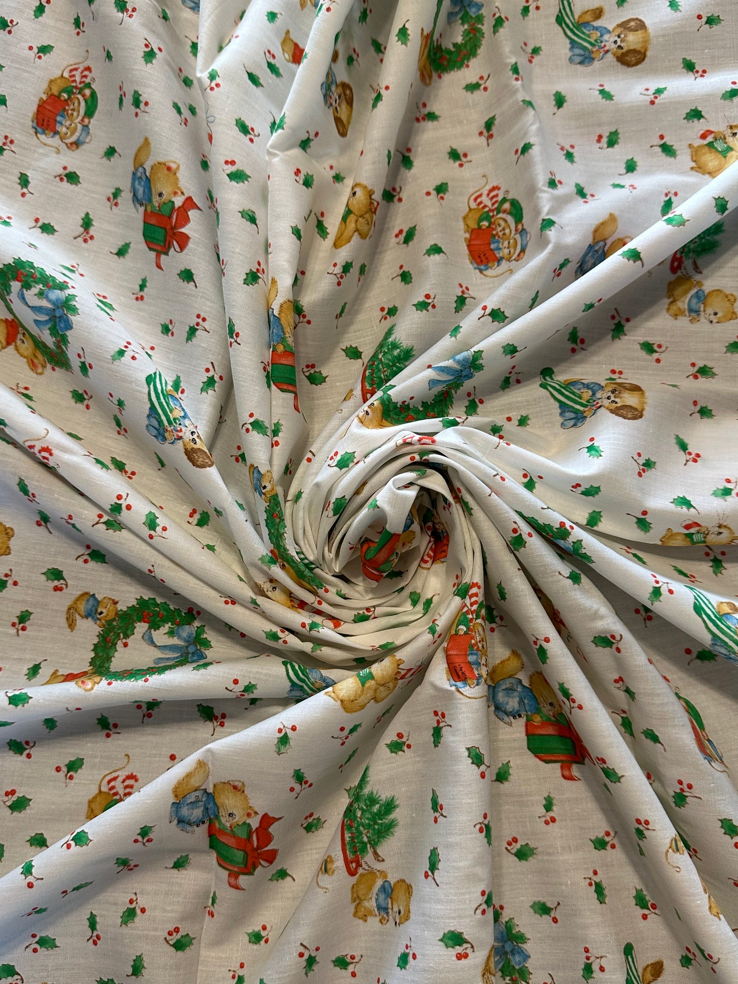 3 yards Christmas Critter Cotton Polyester Blend