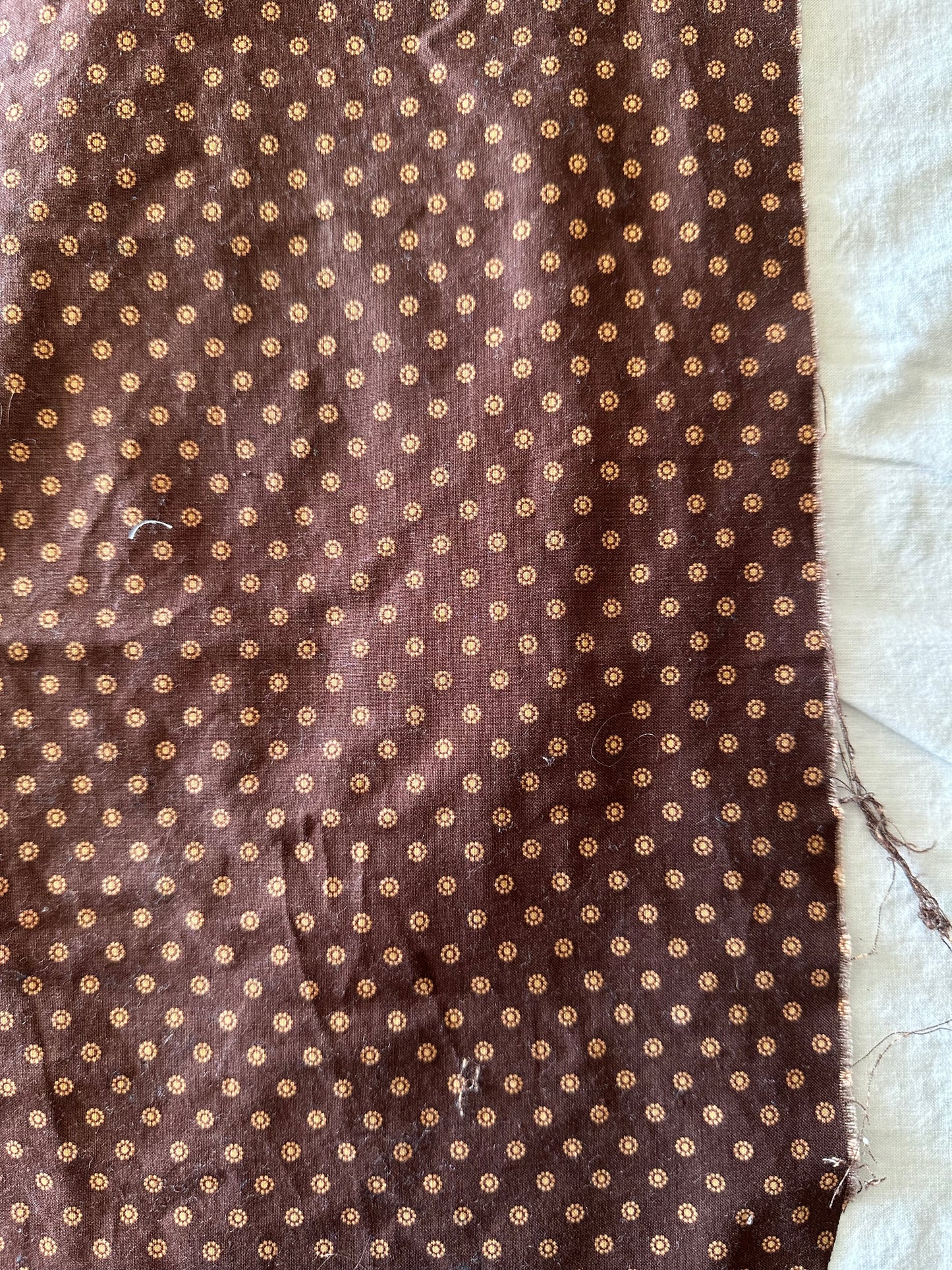 Brown Gold Dots Quilting Cotton