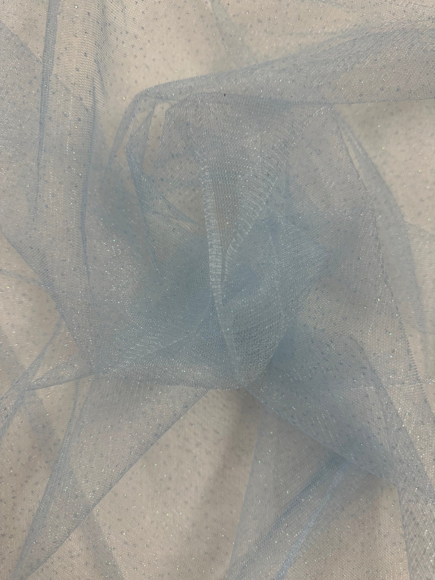 By the Yard Light Blue Glitter Tulle