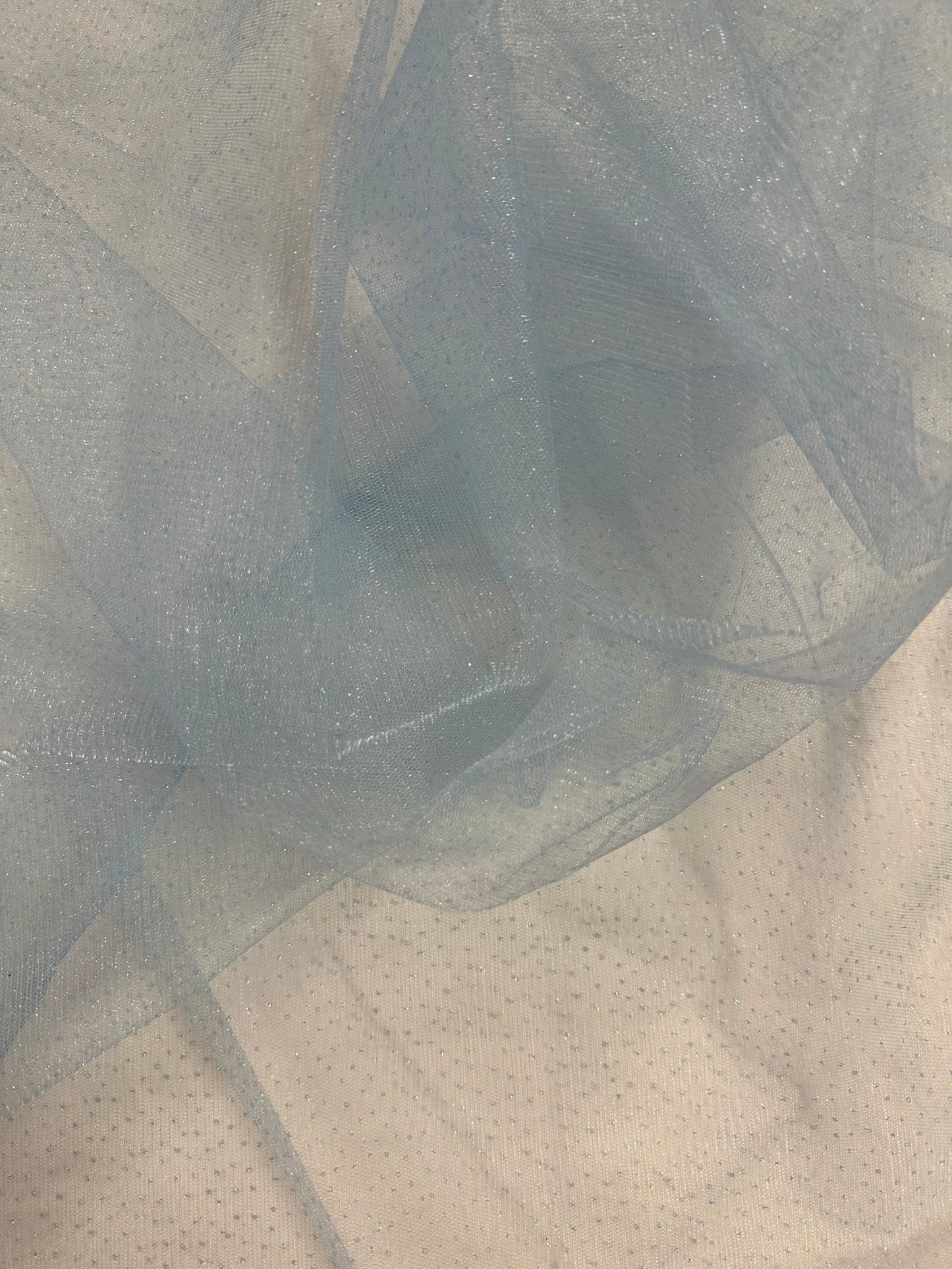 By the Yard Light Blue Glitter Tulle