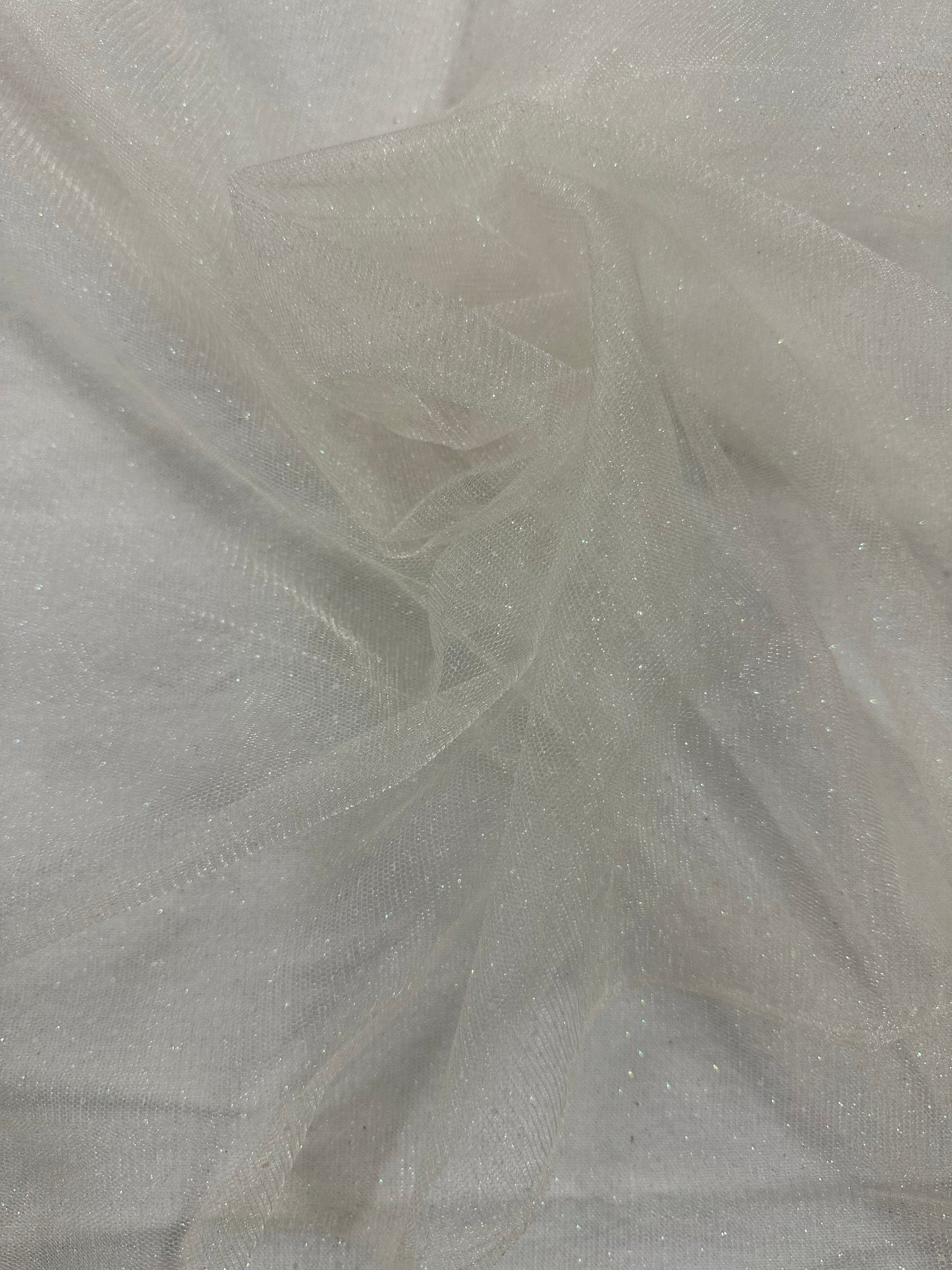 By the Yard Off White Sparkle Tulle