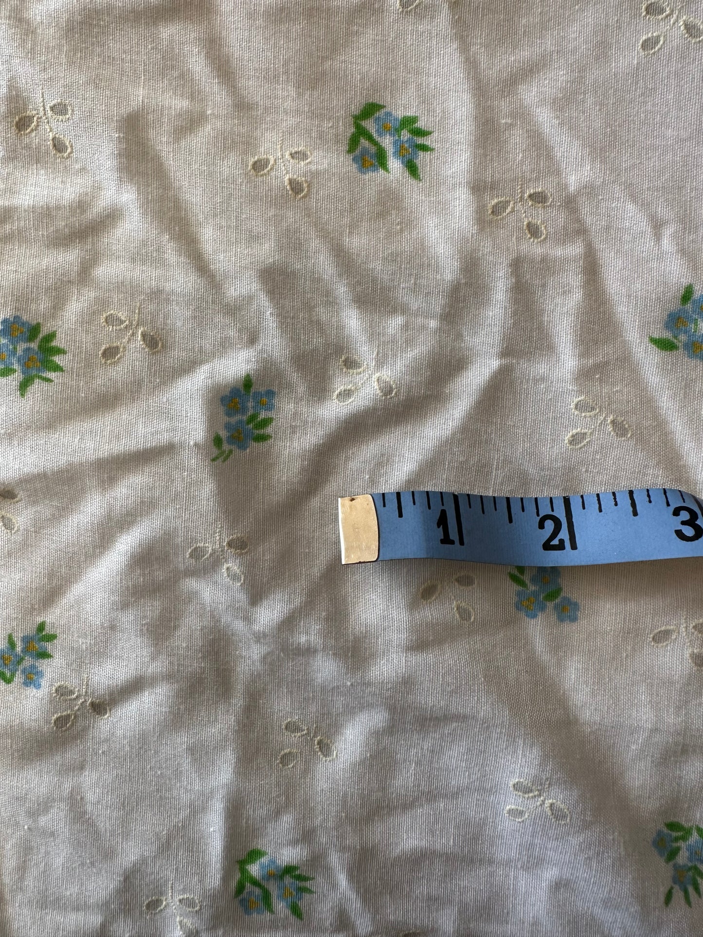 2.5 Yards Eyelet Print Floral Lightweight Cotton