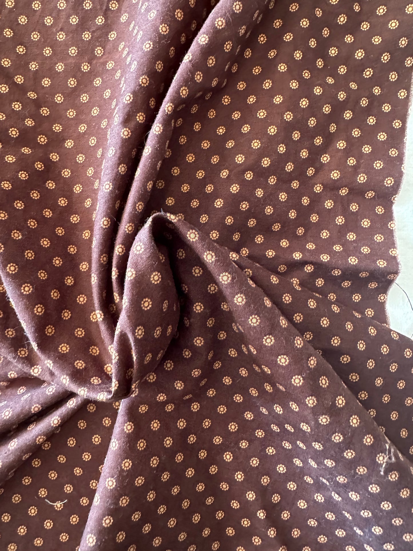 Brown Gold Dots Quilting Cotton