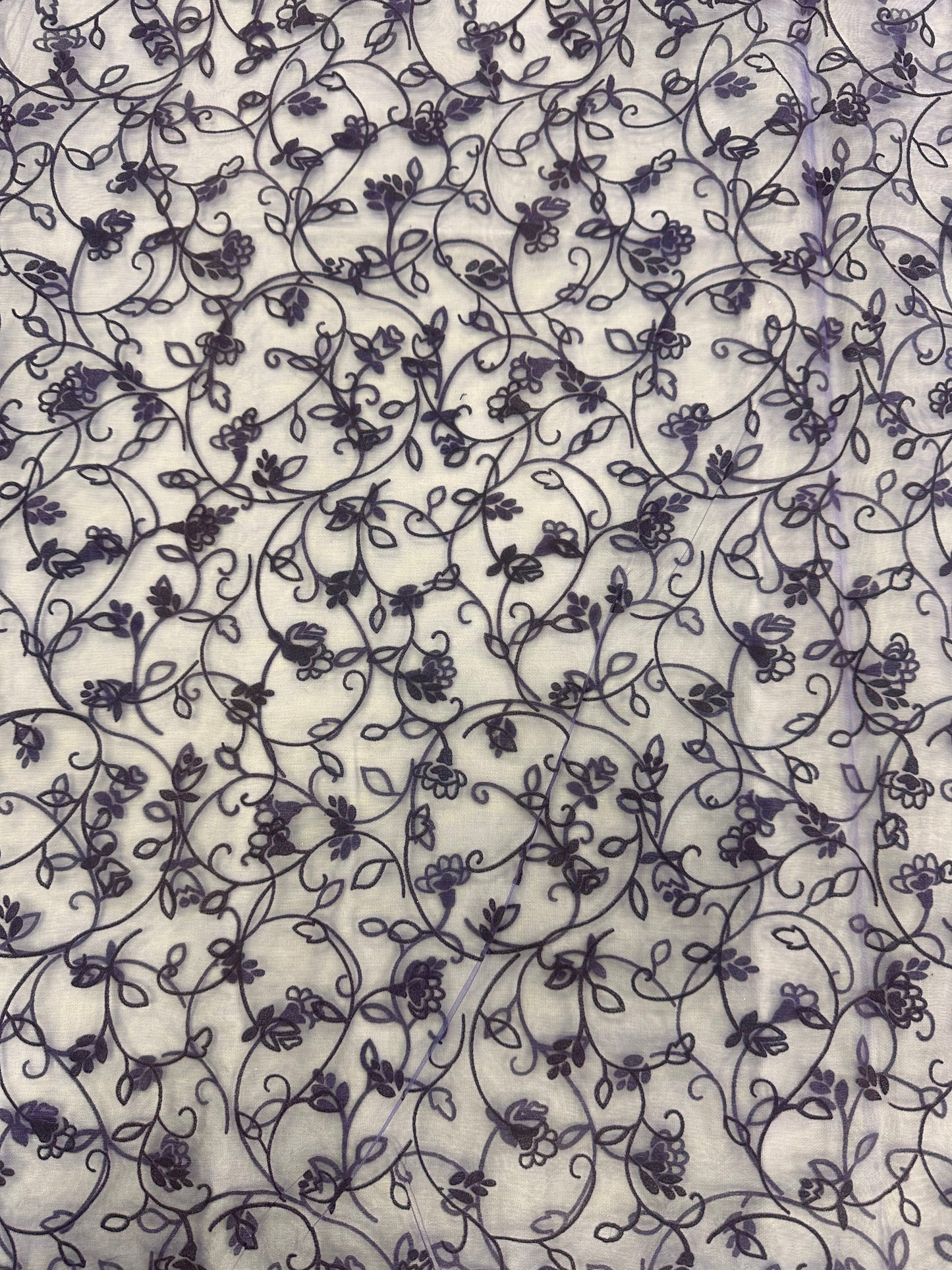 Sheet Purple Flocked Floral