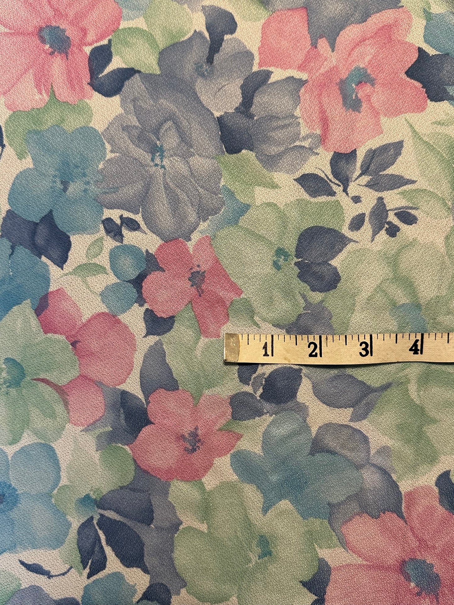 2 yards Floral Polyester Crepe Knit