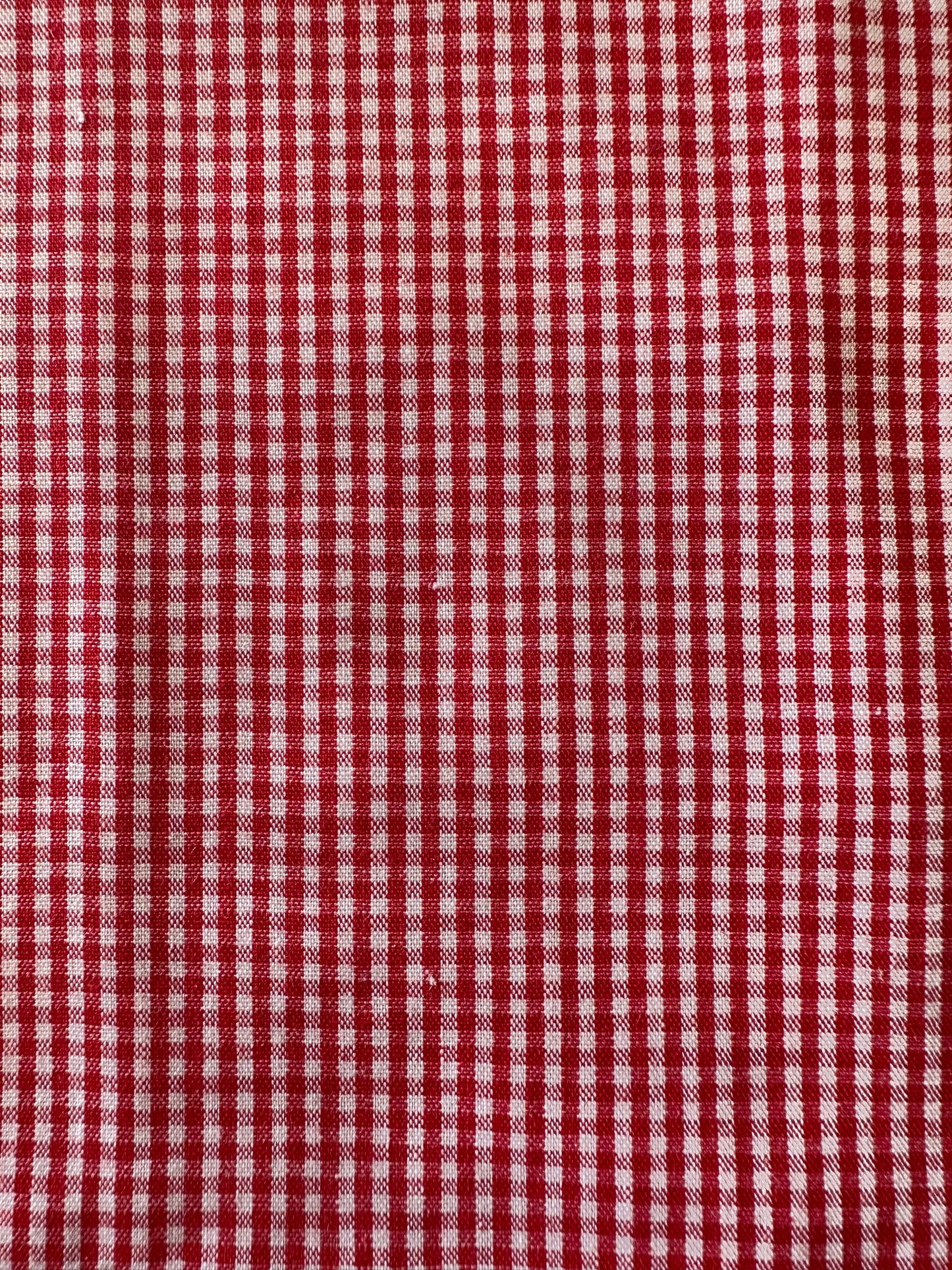 1.5 yard Red Gingham Cotton Polyester Blend