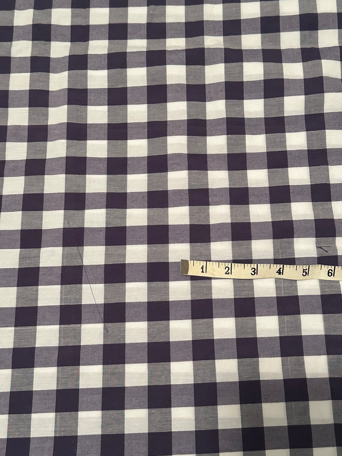 1.25 yard Indigo Check Cotton Polyester Blend